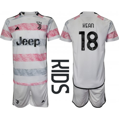 Maillot de foot Juventus Moise Kean #18 Extérieur enfant 2023-24 Manches Courte (+ pantalon court)